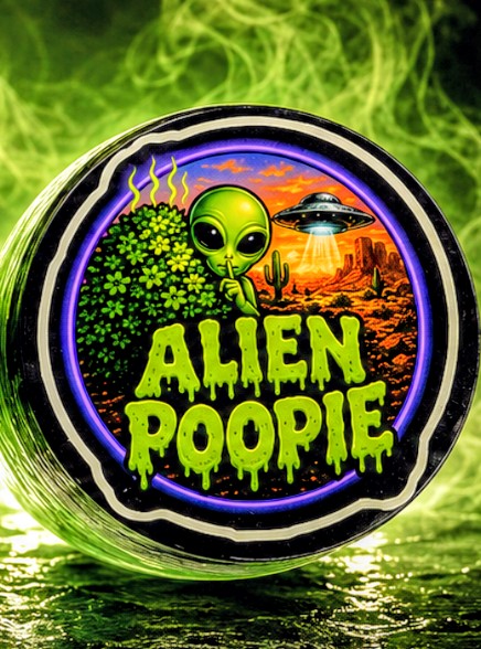 Alien Poopie Glow black lid tub